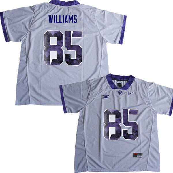 Men #85 Christian Williams TCU Horned Frogs College Football Jerseys Sale-White